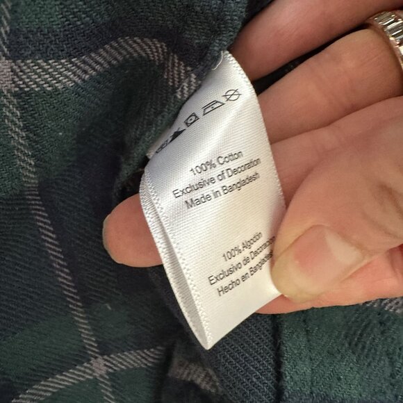 Mens Jachs Heritage Flannel Shirt Long Sleeve Green Plaid Button Up Medium - Picture 4 of 7